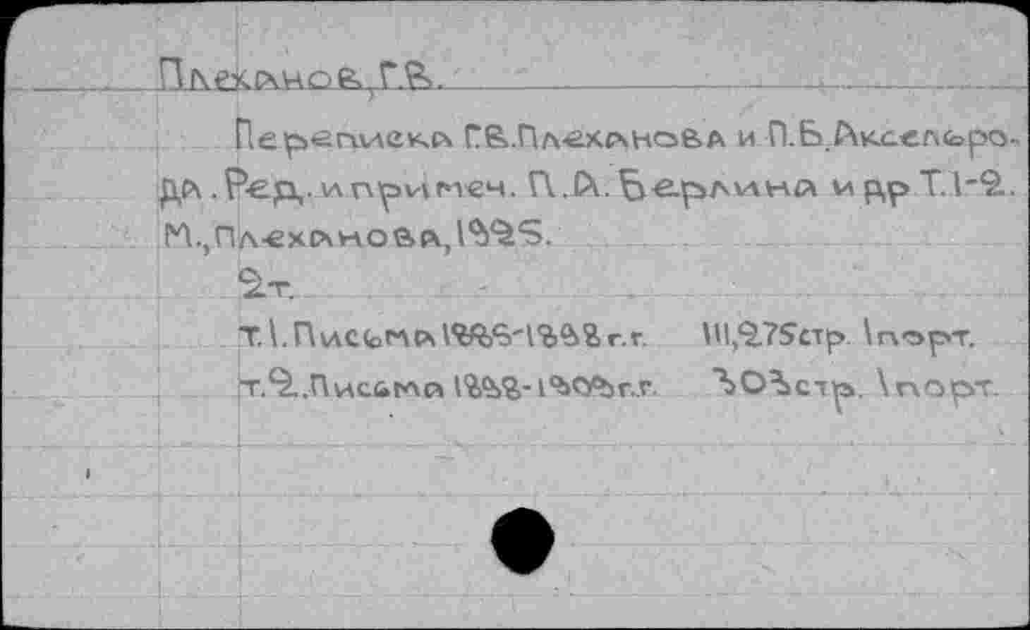 ﻿-------------------—------ —___
Перегплексл Г&.Пл-ехсчноВА и П.Б.Лксепсоро-дл. Ред. \л npw меч. Г\.1Х.^-е.рл\лнА и р,р Т. 1-2.. К.,Пл-ехсч«ов л
	^г.	-	.
	т1.Пис<оГЛС\ WfeS'l%B?>r.r	Ul,275стр. \порт.
	т.^.Писаглй 1 %&>*?>-l^ybr.r	ЪО^стр. \гхсц>т.
	
1	
	
	